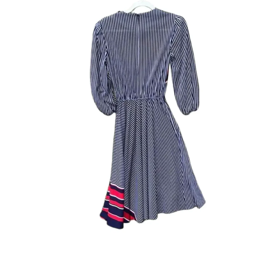 Vintage dress | dress with red white and blue stripes a - Picture 3 of 10